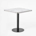 Mesa Parisina 70x70 Marmol Ribete Plateado Inicio