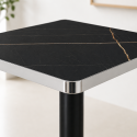 Mesa Parisina 70x70 Negra Ribete Plateado Inicio