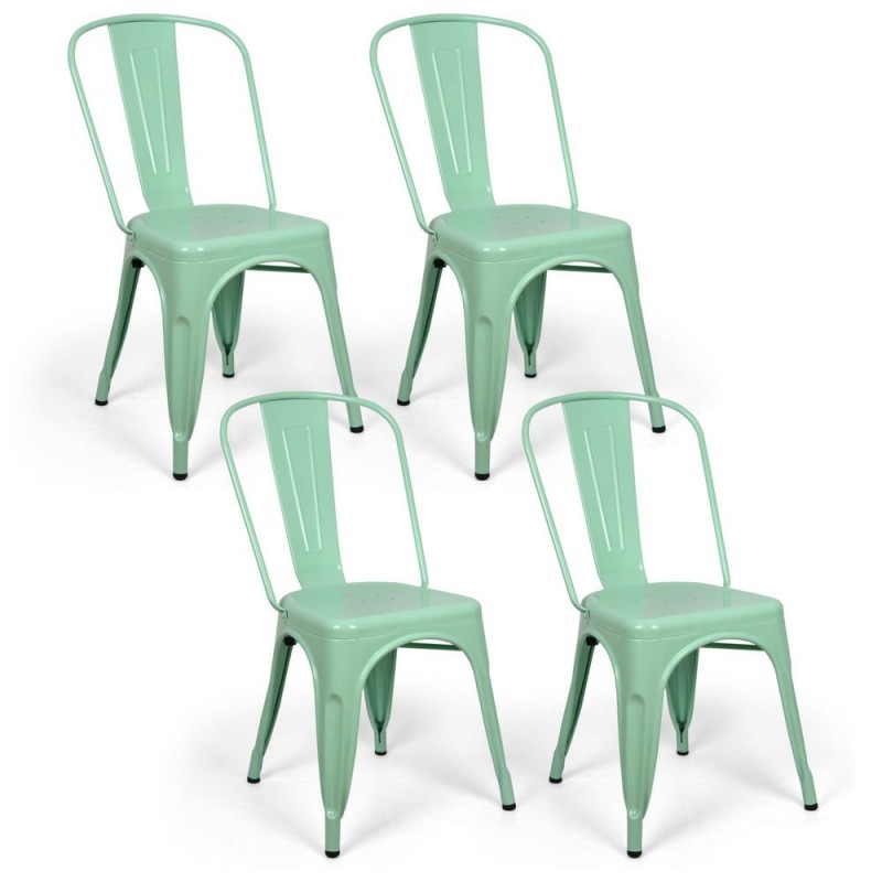 Sillas de Comedor Tolix. Pack 4 Unidades Menta Inicio