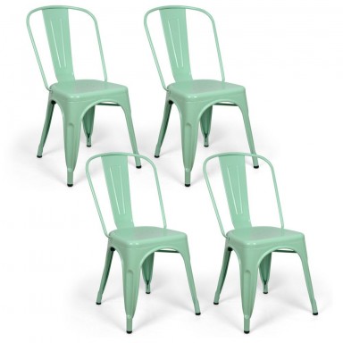 Sillas de Comedor Tolix. Pack 4 Unidades Menta Inicio